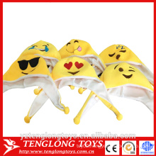 yangzhou factory cheap emoji plush hat, plush emoji hat